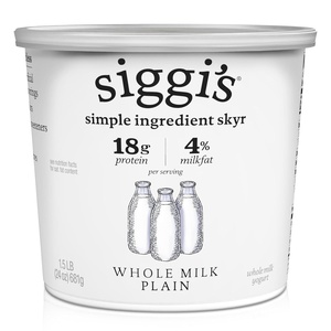 image:imageSiggis Icelandic Strained Whole Milk Yogurt Plain 24 OZ  Thick ProteinRich Yogurt SnackPlain