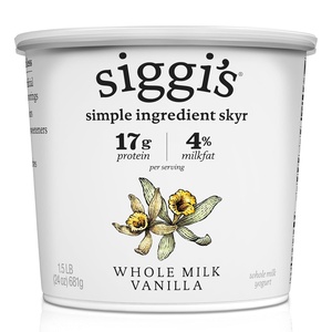 image:imageSiggis Icelandic Strained Whole Milk Yogurt Plain 24 OZ  Thick ProteinRich Yogurt SnackVanilla
