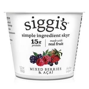 image:imagesiggis Icelandic Strained Nonfat Yogurt Acai Mixed Berry 53 oz Single Serve Cup  Thick ProteinRich Yogurt53 Ounce