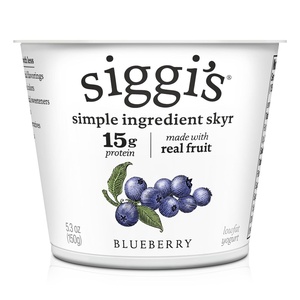 image:imagesiggis Icelandic Strained Nonfat Yogurt Blueberry 53 oz Single Serve Cup  Thick ProteinRich Yogurt Snack53 Ounce
