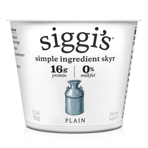 image:imagesiggis Icelandic Strained Nonfat Yogurt Plain 53 oz Single Serve Cup  Thick ProteinRich Yogurt Snack