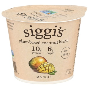image:imagesiggis PlantBased Coconut Blend Mango 53 oz Cup  Single Serving Dairy Free Snack More Protein Than Sugar