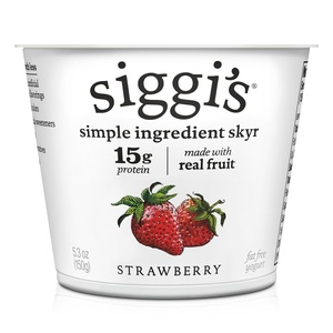 image:imagesiggis Icelandic Strained Nonfat Yogurt Strawberry 53 oz Single Serve Cup  Thick ProteinRich Yogurt53 Ounce