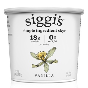 image:imagesiggis Icelandic Strained Nonfat Yogurt Vanilla 24 oz  Thick ProteinRich Yogurt Snack