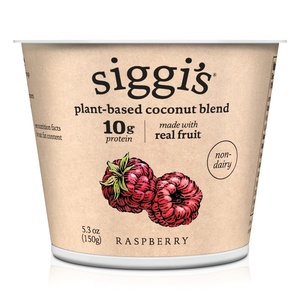 image:imagesiggis PlantBased Coconut Blend Raspberry 53 oz Cup  Single Serving Dairy Free Snack More Protein Than Sugar
