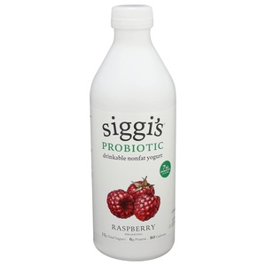 image:imagesiggis Probiotic Drinkable Nonfat Yogurt Raspberry 32 oz Bottle  Multiserving Only 5 Ingredients